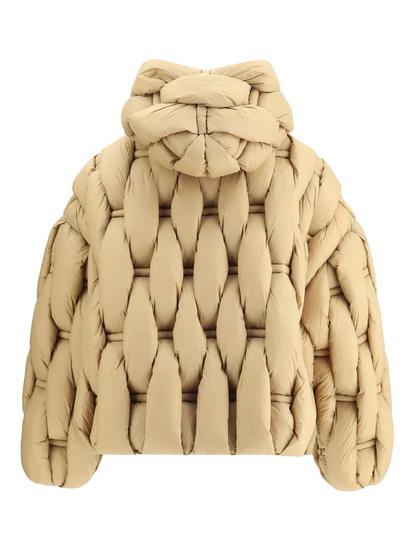 RAXXY WOMEN Hooded Woven Puffer Jacket Camel - MAISONDEFASHION.COM