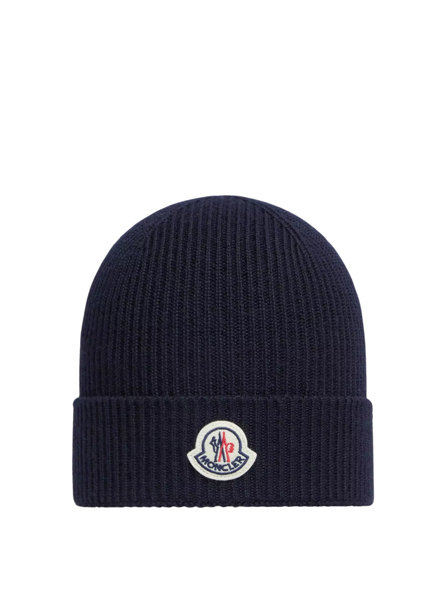 MONCLER Wool Beanie Navy - MAISONDEFASHION.COM