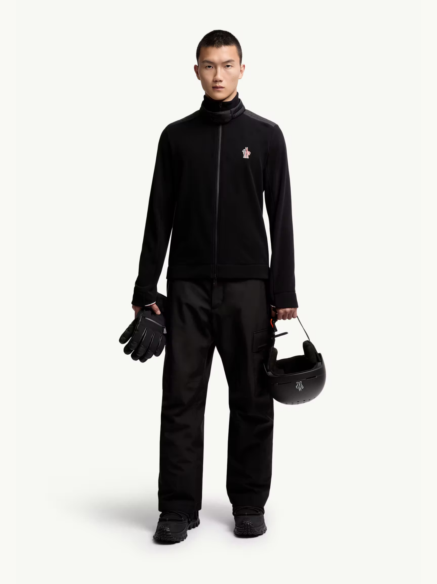 MONCLER GRENOBLE Fleece Zip-Up Sweatshirt Black - MAISONDEFASHION.COM