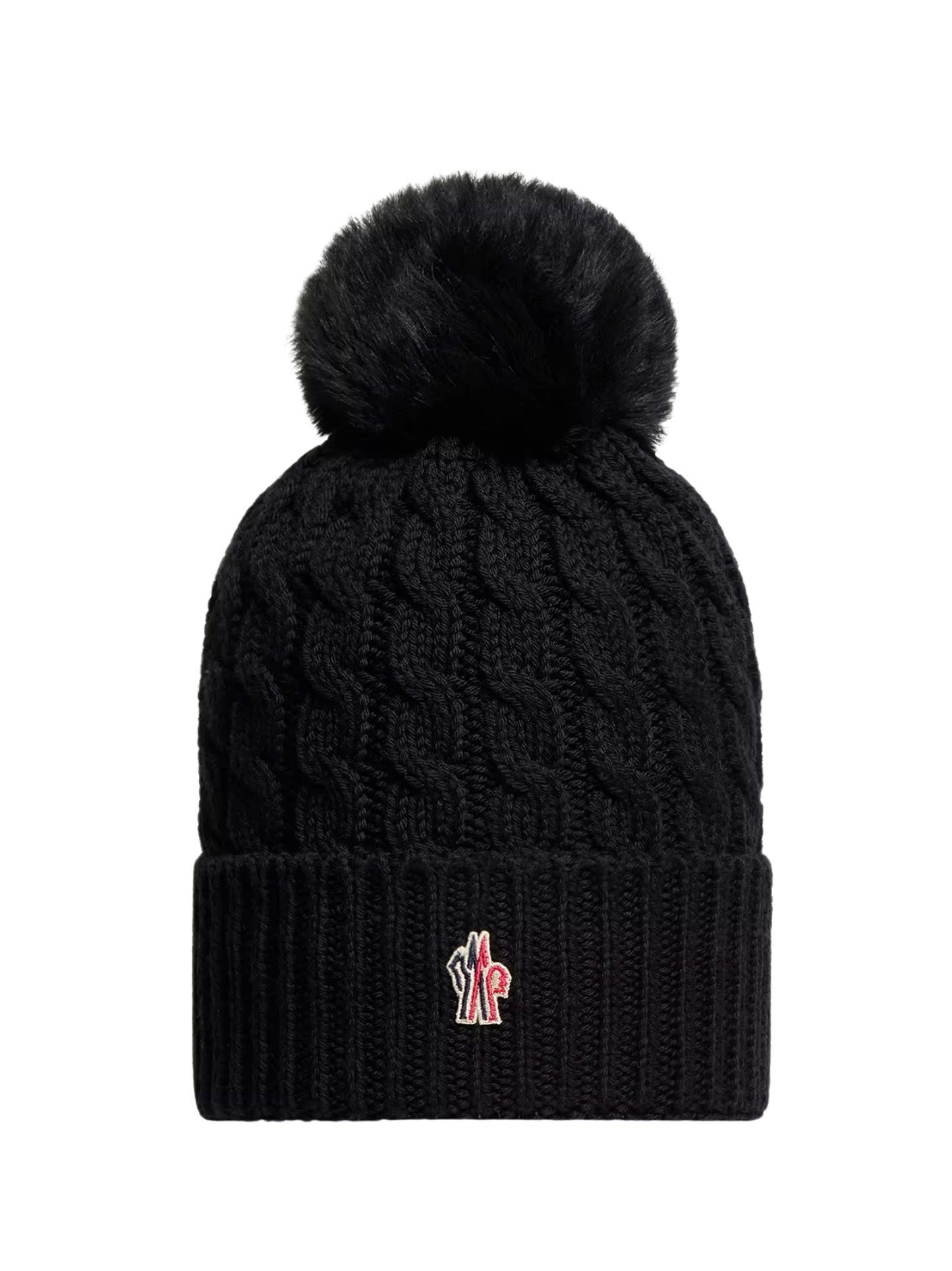 MONCLER WOMEN GRENOBLE Pom Pom Wool Beanie Black - MAISONDEFASHION.COM