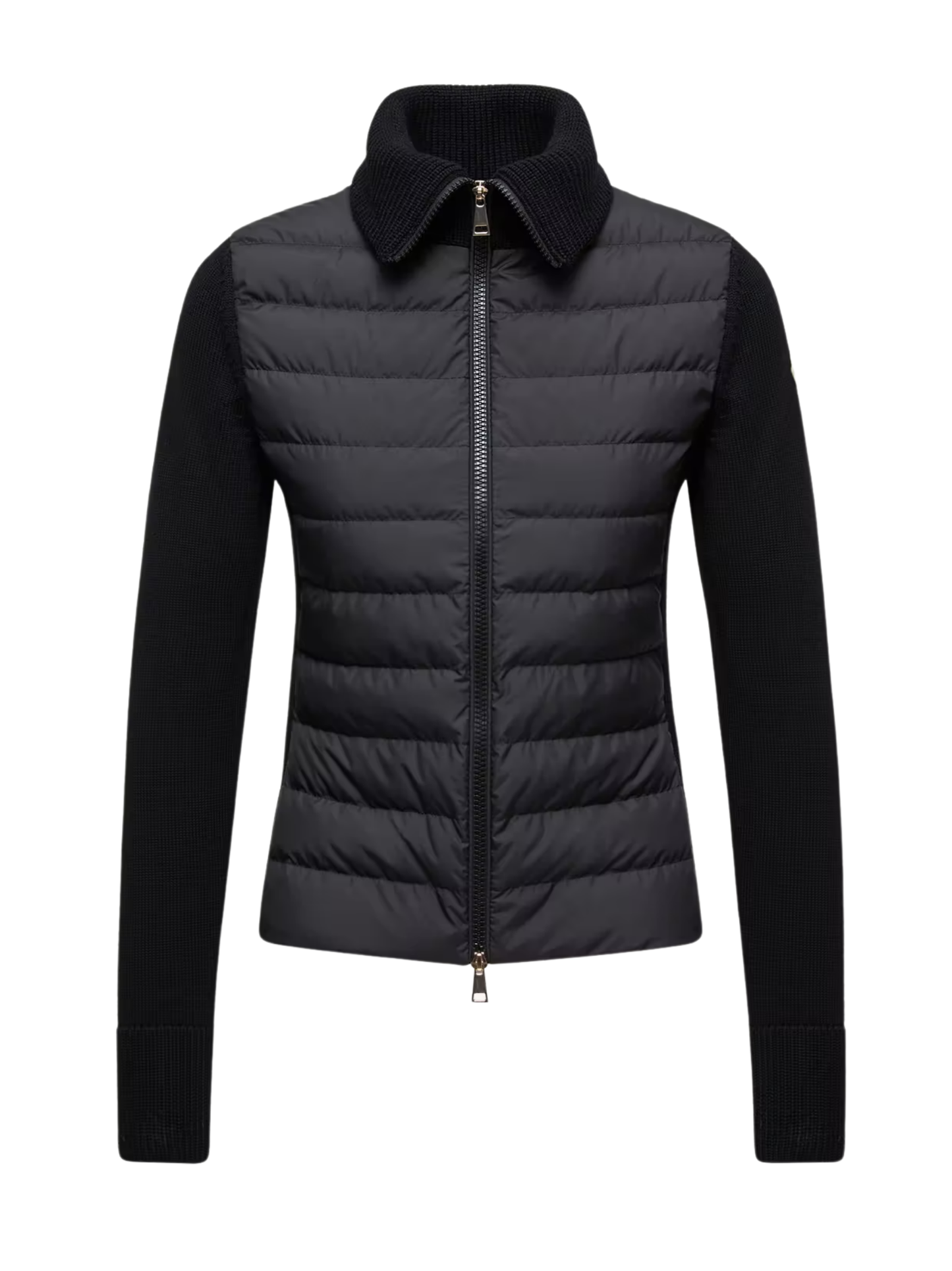 MONCLER WOMEN Padded Wool Zip-Up Cardigan Black - MAISONDEFASHION.COM