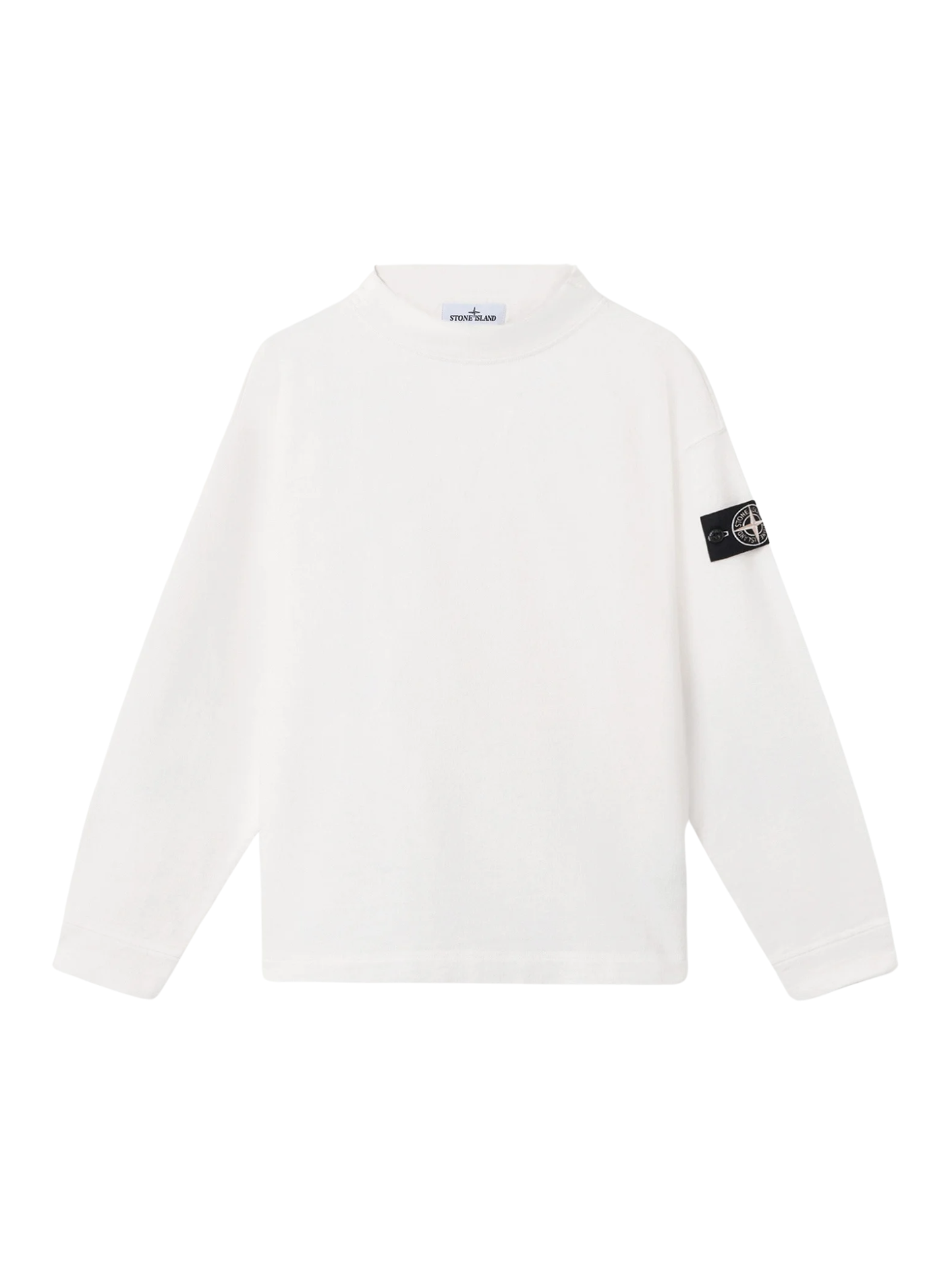 STONE ISLAND Ribbed Crew-neck Cotton Sweatshirt With Elbow Patches White - MAISONDEFASHION.COM