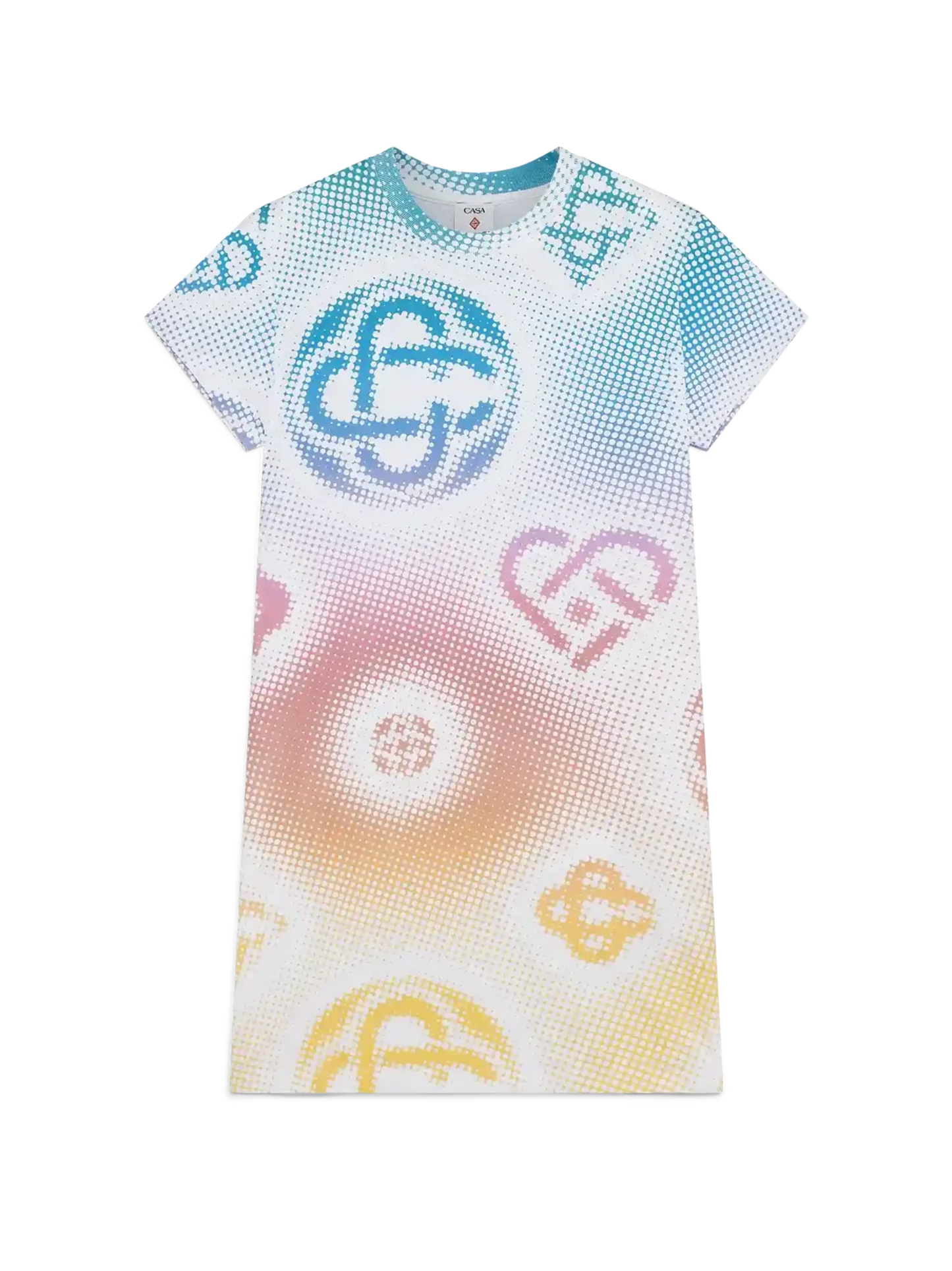 CASABLANCA WOMEN Halftone Logo T‑Shirt Dress Multicolour - MAISONDEFASHION.COM