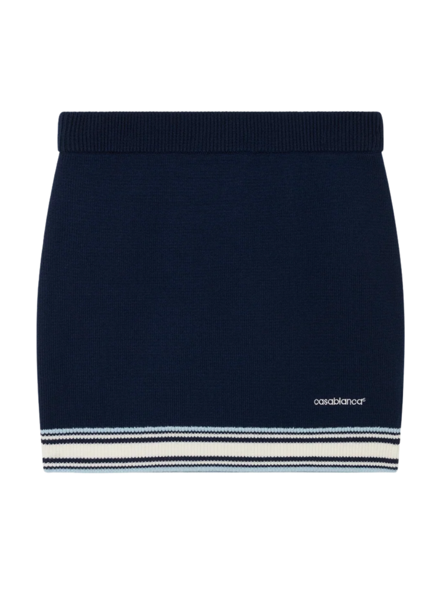 CASABLANCA WOMEN Merino Knit Tennis Skirt Navy - MAISONDEFASHION.COM