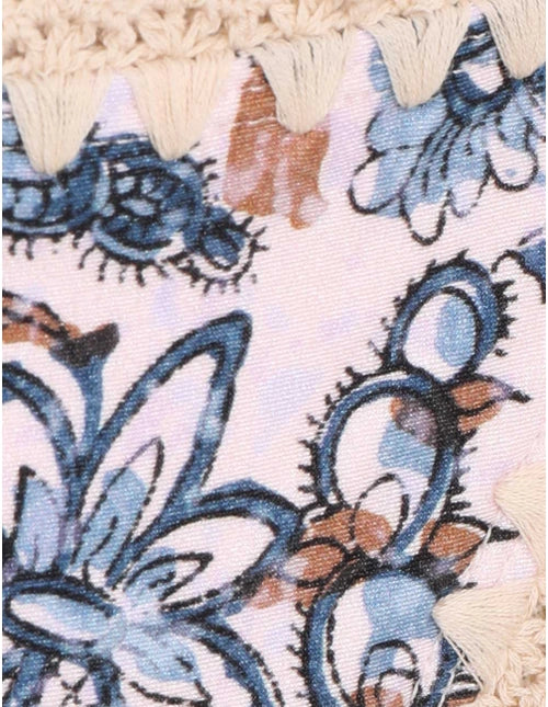 ZIMMERMANN Vitali Crochet Edge Bikini In Cornflower Floral Pink Blue - MAISONDEFASHION.COM