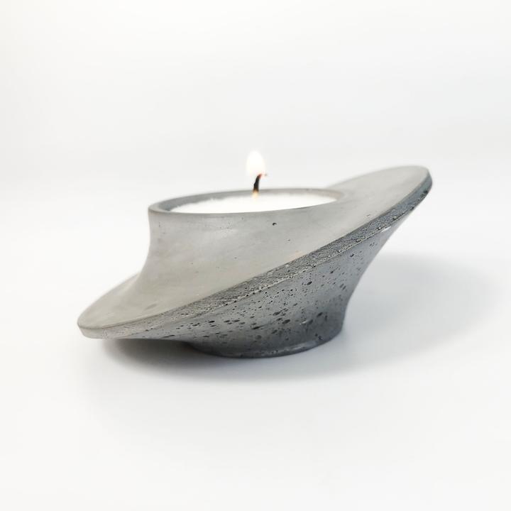 Planar Tea Light Holder Grey - MAISONDEFASHION.COM